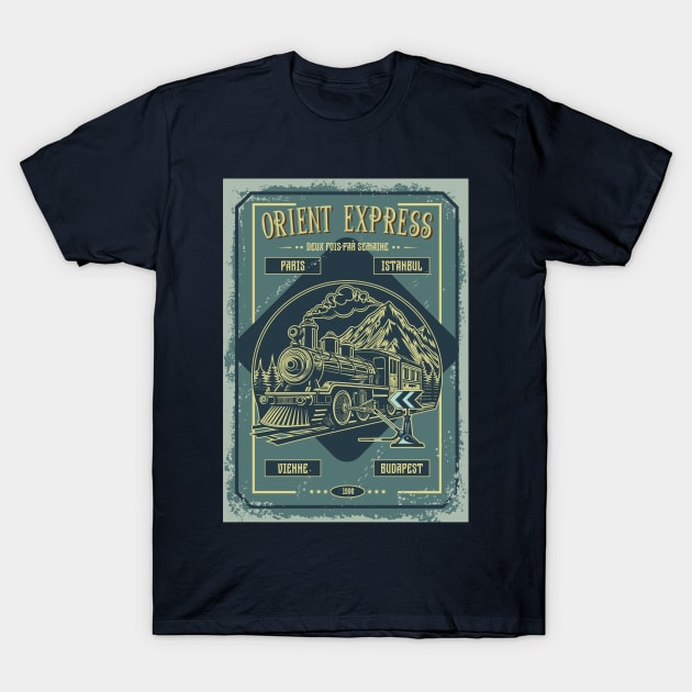 RETRO TRAIN T-Shirt by CatCoconut-Art